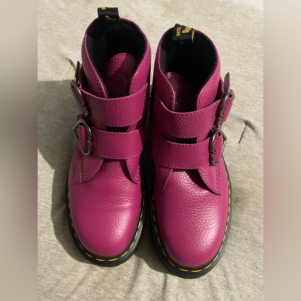 DEVON HEART LEATHER PLATFORM BOOTS- PINK